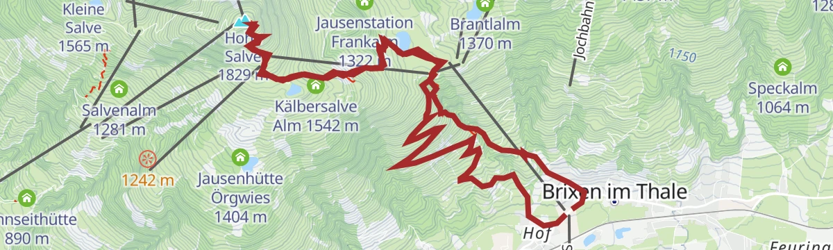 Route map: Brixen - Hohe Salve